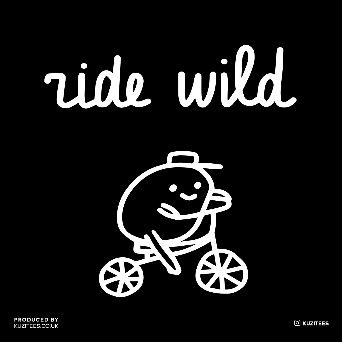 Ride Wild Funny Hipster Biking Apparel Crew Neck T-shirt & Tank Top - Kuzi Tees