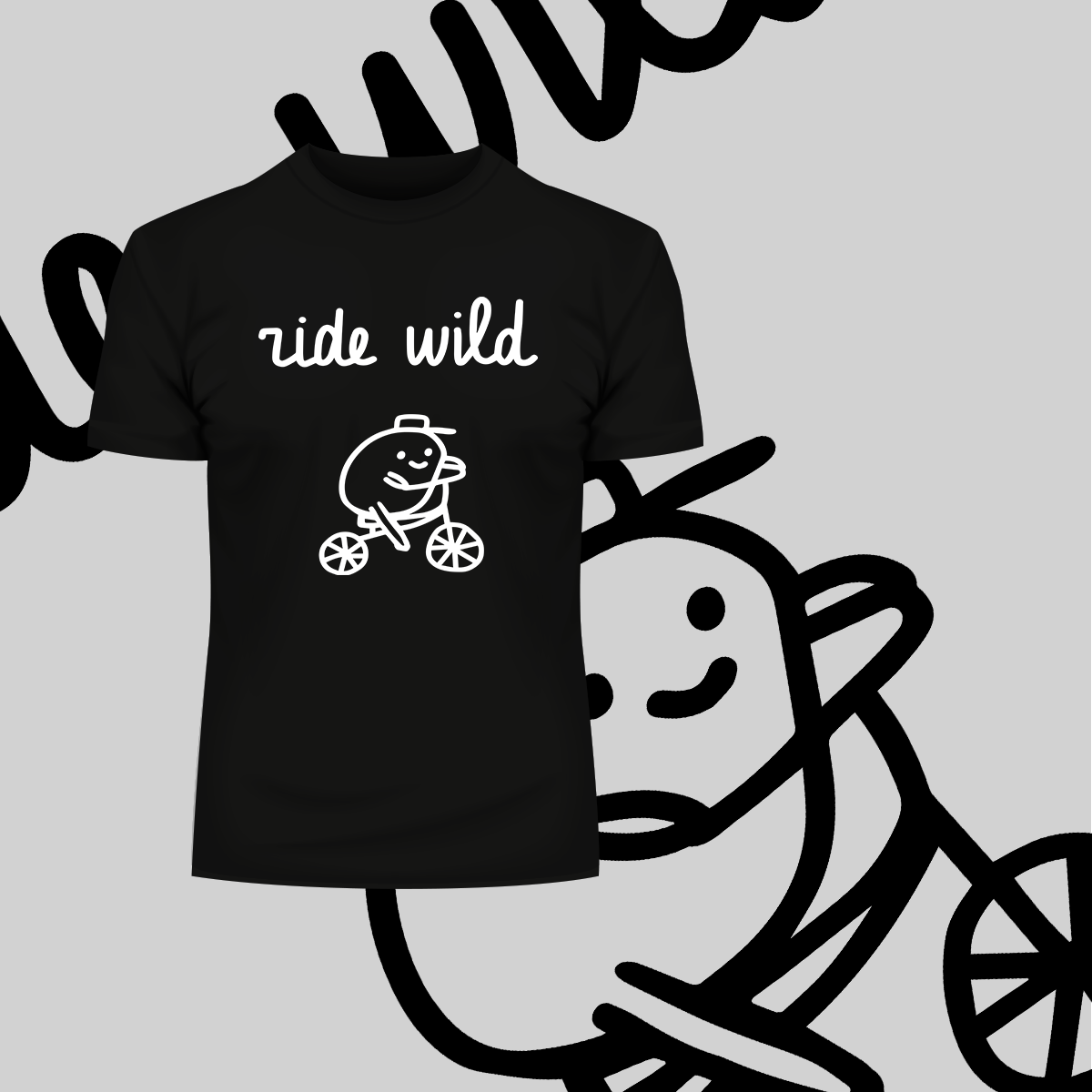 Ride Wild Funny Hipster Biking Apparel Crew Neck T-shirt & Tank Top - Kuzi Tees