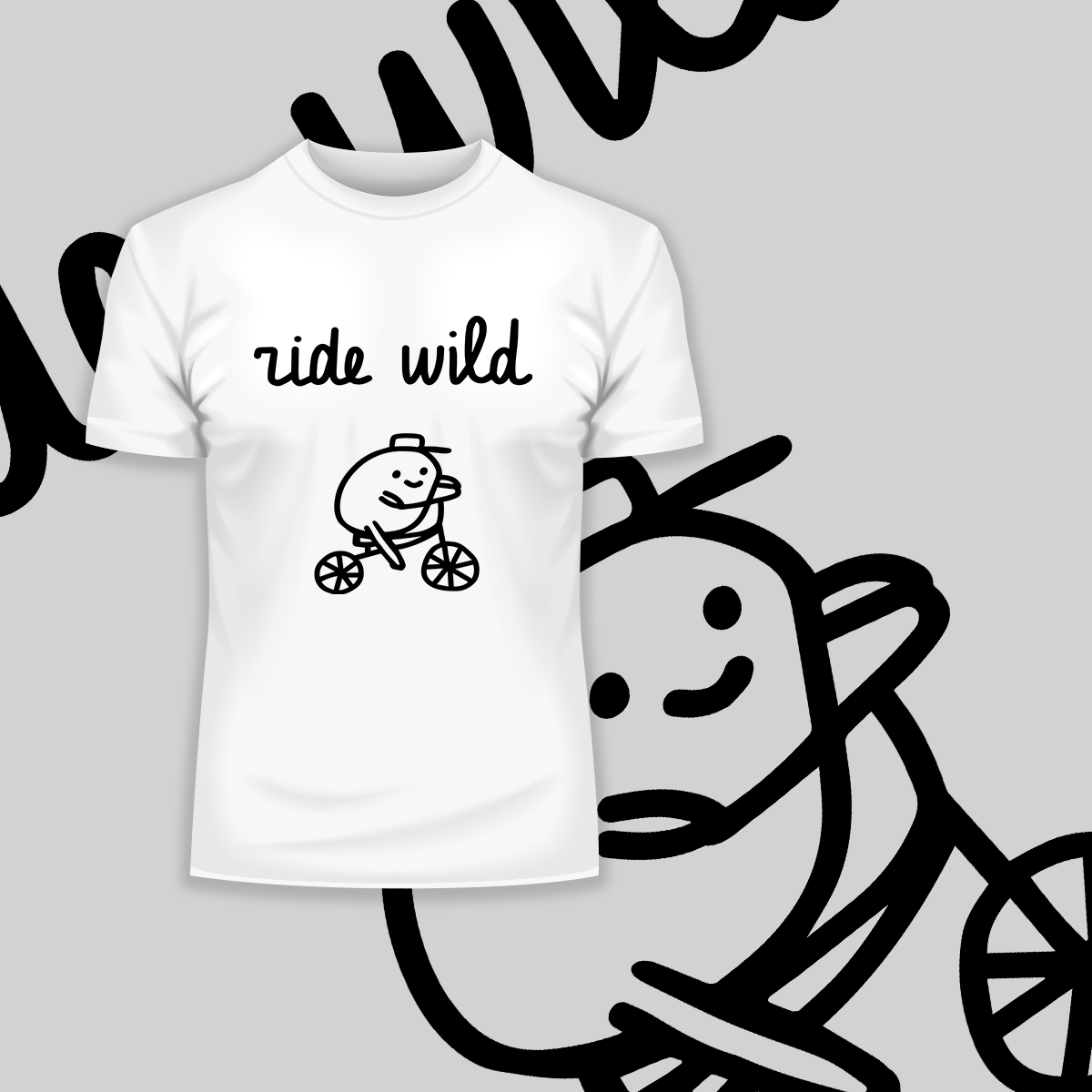Ride Wild Funny Hipster Biking Apparel Crew Neck T-shirt & Tank Top - Kuzi Tees