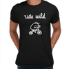 Ride Wild Funny Hipster Biking Apparel Crew Neck T-shirt & Tank Top - Kuzi Tees