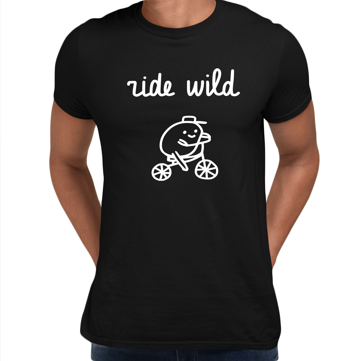 Ride Wild Funny Hipster Biking Apparel Crew Neck T-shirt & Tank Top - Kuzi Tees