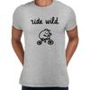Ride Wild Funny Hipster Biking Apparel Crew Neck T-shirt & Tank Top - Kuzi Tees