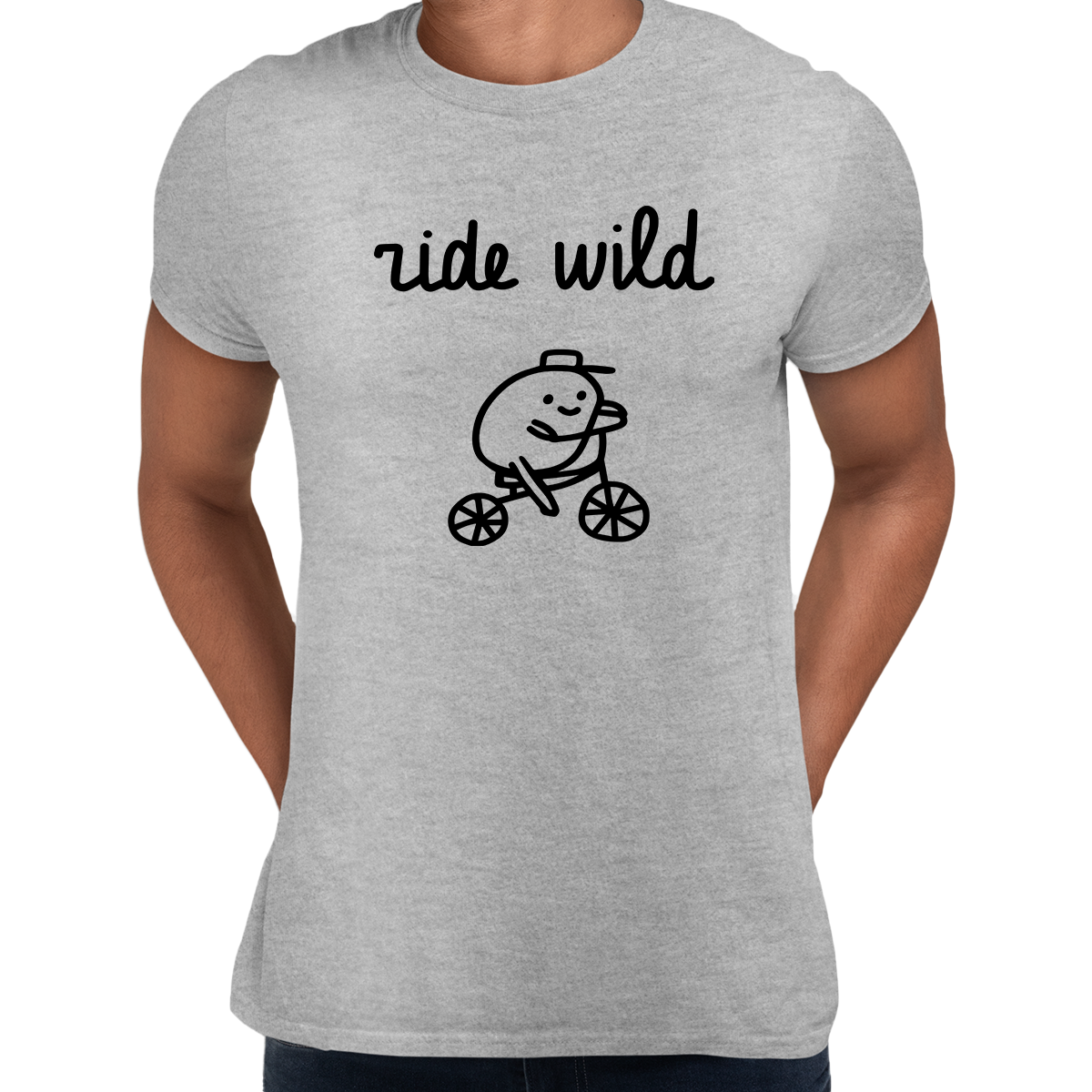 Ride Wild Funny Hipster Biking Apparel Crew Neck T-shirt & Tank Top - Kuzi Tees