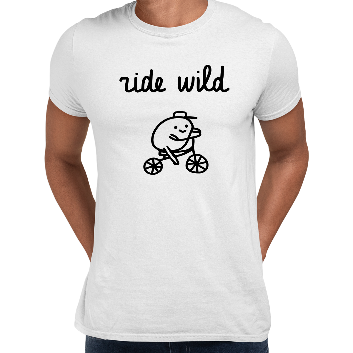 Ride Wild Funny Hipster Biking Apparel Crew Neck T-shirt & Tank Top - Kuzi Tees