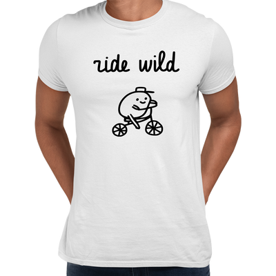 Ride Wild Funny Hipster Biking Apparel Crew Neck T-shirt & Tank Top - Kuzi Tees