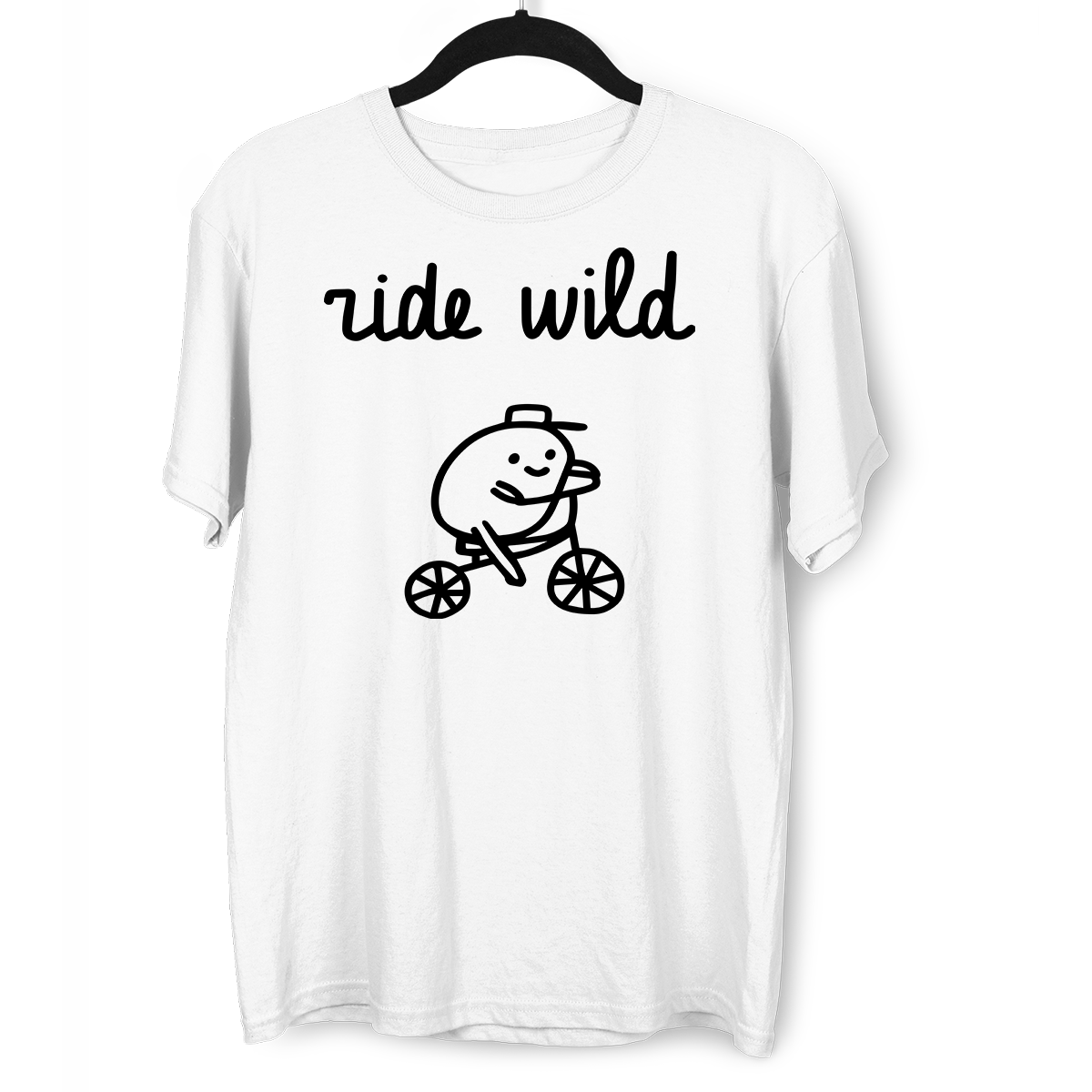Ride Wild Funny Hipster Biking Apparel Crew Neck T-shirt & Tank Top - Kuzi Tees