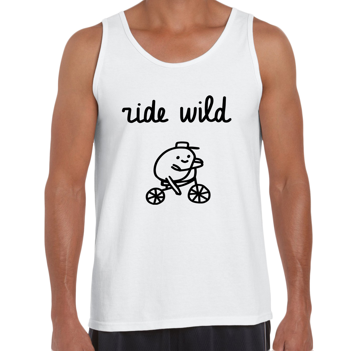 Ride Wild Funny Hipster Biking Apparel Crew Neck T-shirt & Tank Top - Kuzi Tees