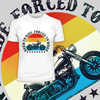 Born to Ride - Forced To Work Crew Neck T-shirt & Tank Top - Kuzi Tees
