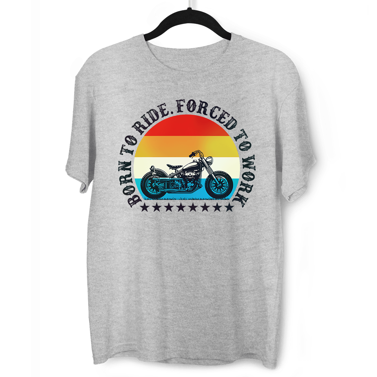 Born to Ride - Forced To Work Crew Neck T-shirt & Tank Top - Kuzi Tees