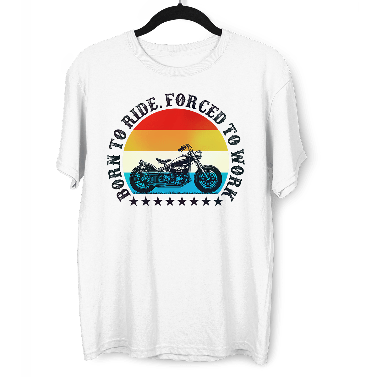 Born to Ride - Forced To Work Crew Neck T-shirt & Tank Top - Kuzi Tees