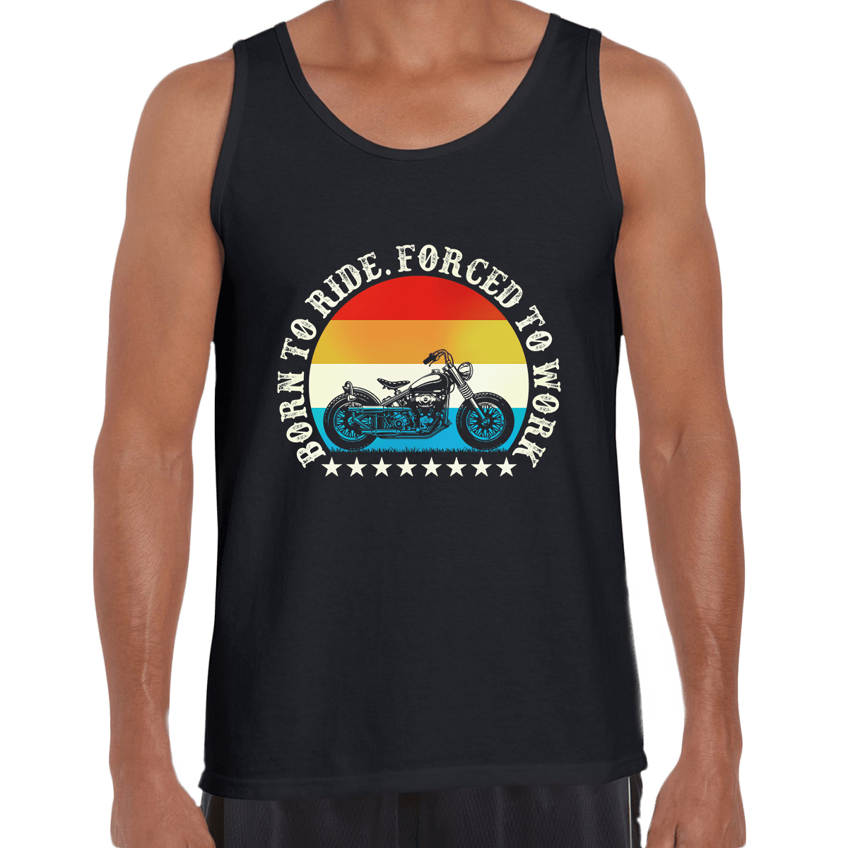 Born to Ride - Forced To Work Crew Neck T-shirt & Tank Top - Kuzi Tees
