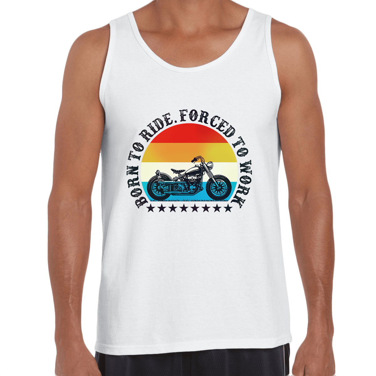 Born to Ride - Forced To Work Crew Neck T-shirt & Tank Top - Kuzi Tees