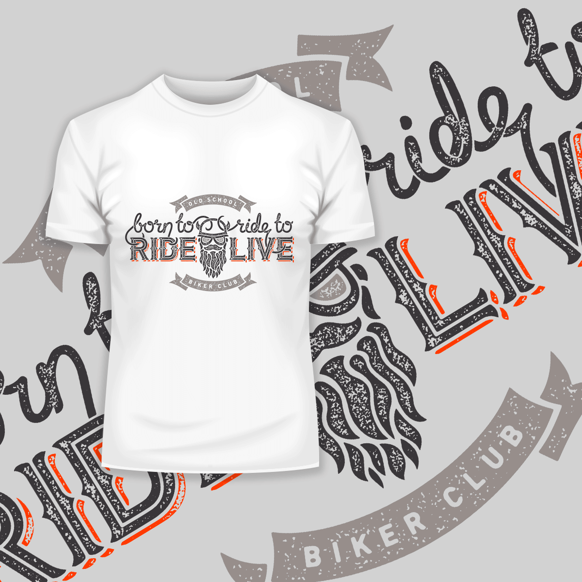 Beard Harley Biker Born to ride, ride to live Crew Neck T-shirt & Tank Top - Kuzi Tees