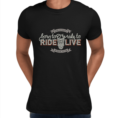 Beard Harley Biker Born to ride, ride to live Crew Neck T-shirt & Tank Top - Kuzi Tees