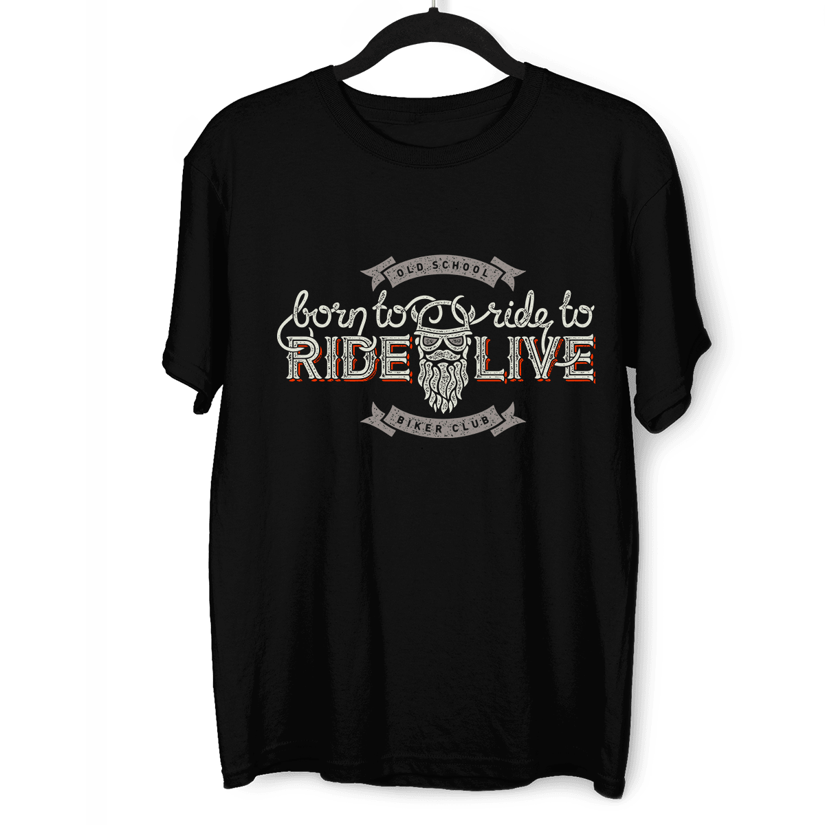 Beard Harley Biker Born to ride, ride to live Crew Neck T-shirt & Tank Top - Kuzi Tees