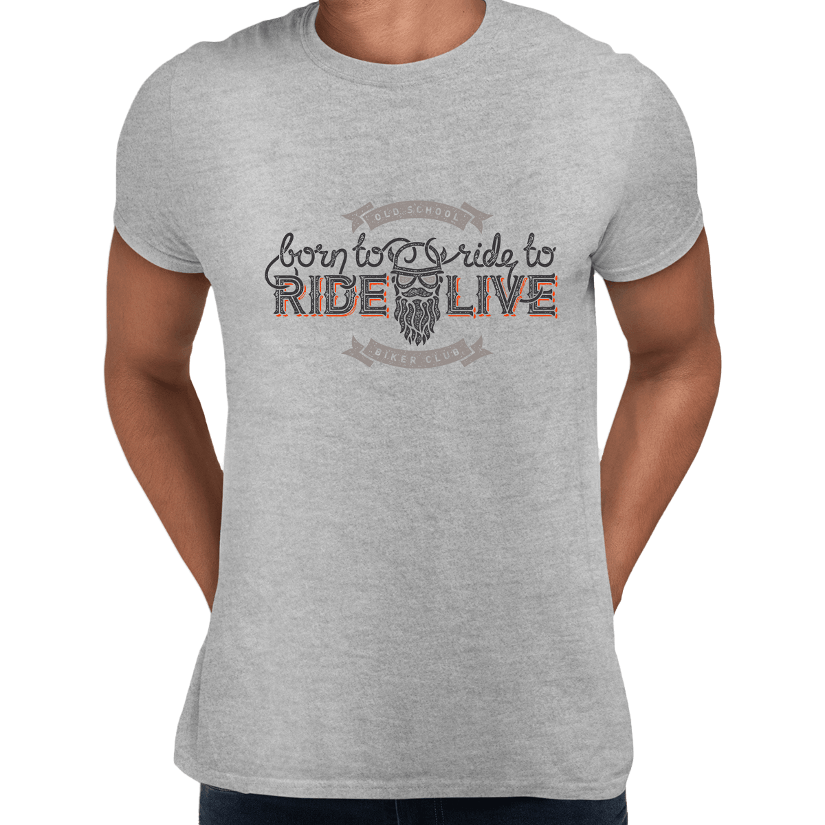 Beard Harley Biker Born to ride, ride to live Crew Neck T-shirt & Tank Top - Kuzi Tees