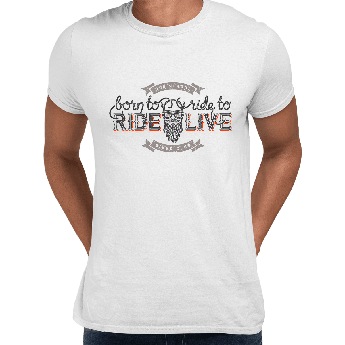 Beard Harley Biker Born to ride, ride to live Crew Neck T-shirt & Tank Top - Kuzi Tees