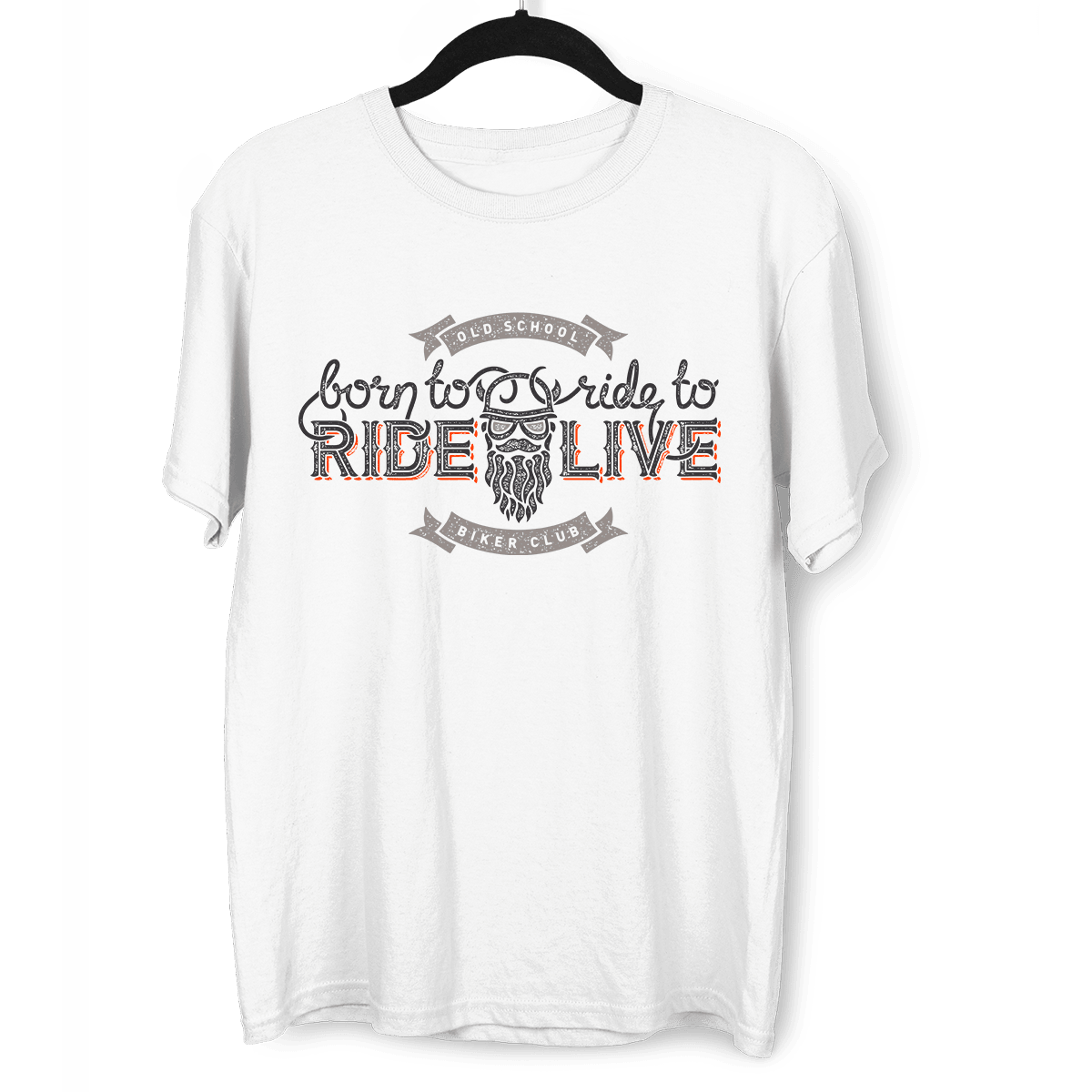 Beard Harley Biker Born to ride, ride to live Crew Neck T-shirt & Tank Top - Kuzi Tees