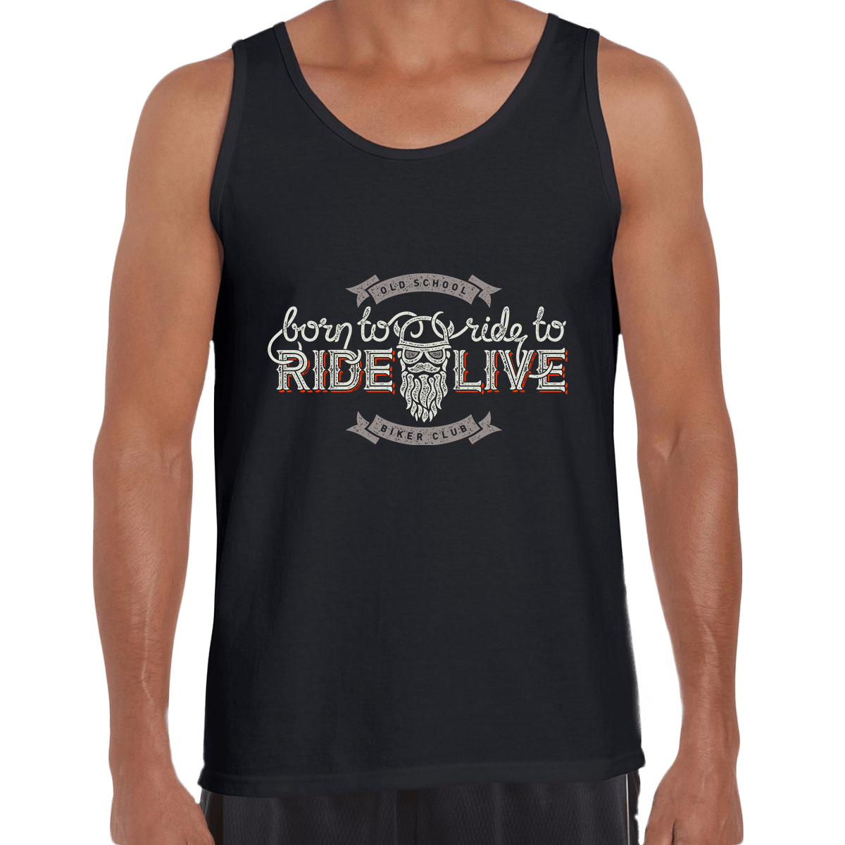 Beard Harley Biker Born to ride, ride to live Crew Neck T-shirt & Tank Top - Kuzi Tees
