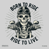 Day of the Dead Dia de los Muertos Mexican skeleton on a bike Born to ride - Kuzi Tees