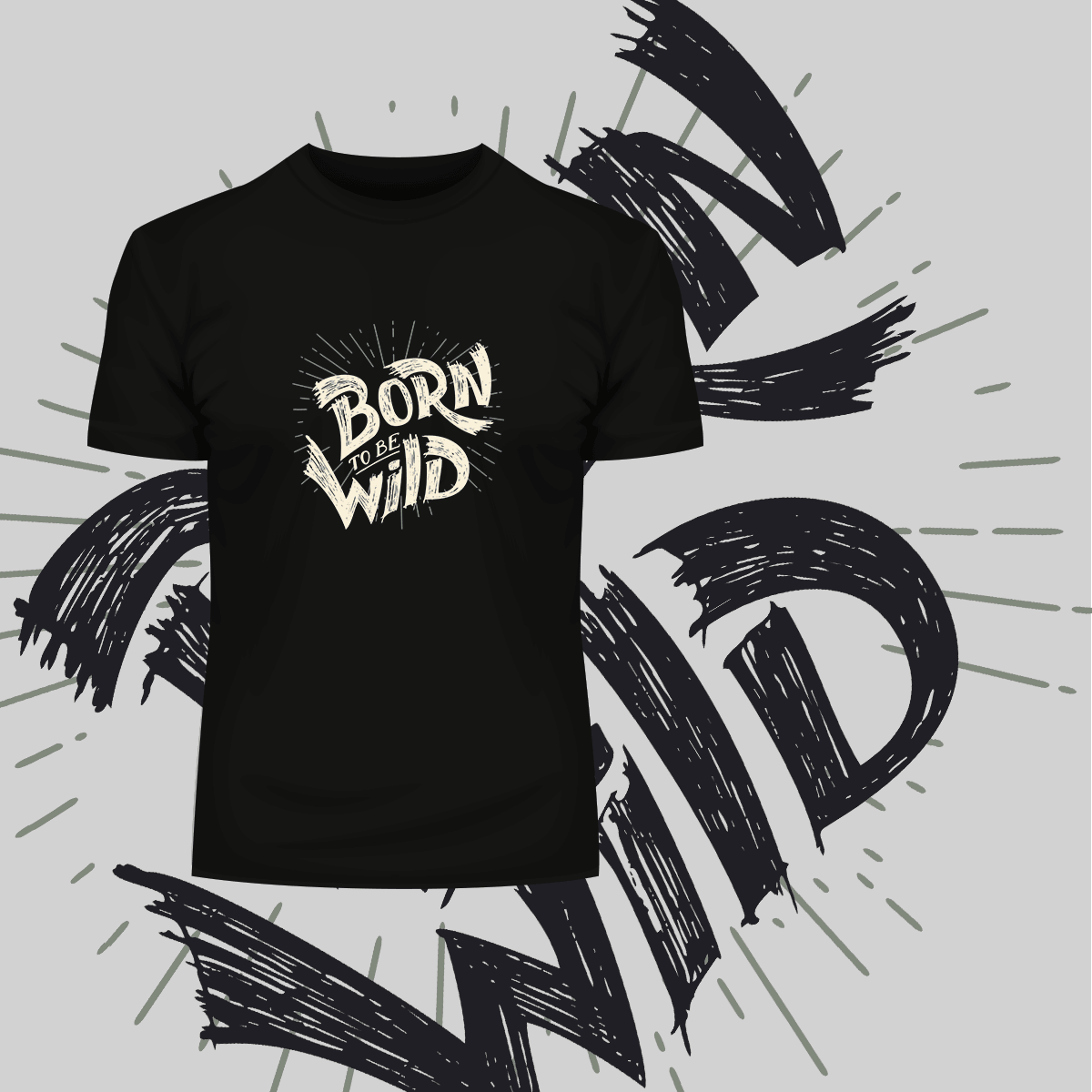 Born to Be Wild Harley Davidson Quote Biking Typography T-shirt - Kuzi Tees