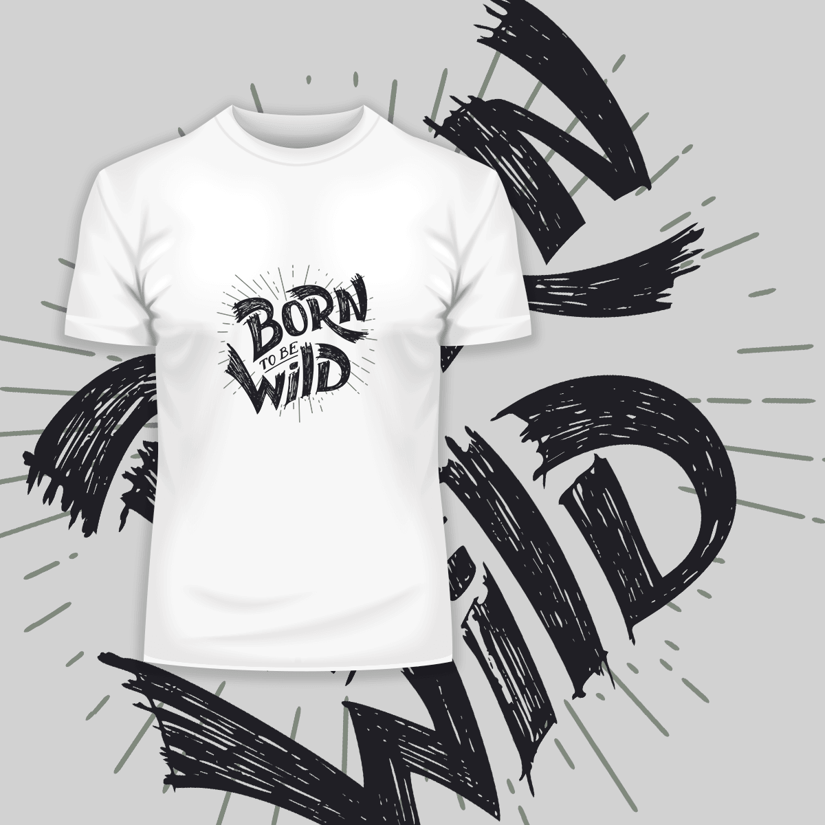 Born to Be Wild Harley Davidson Quote Biking Typography T-shirt - Kuzi Tees