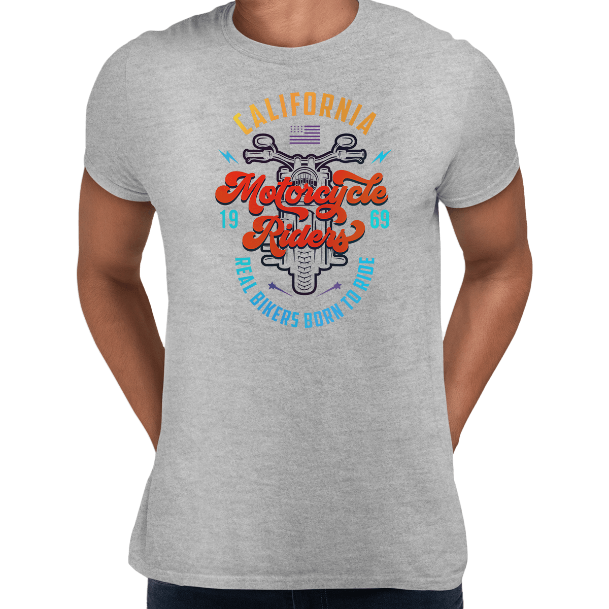 California Motorcycle Riders Real Bikers Born to Ride 1969 - Kuzi Tees