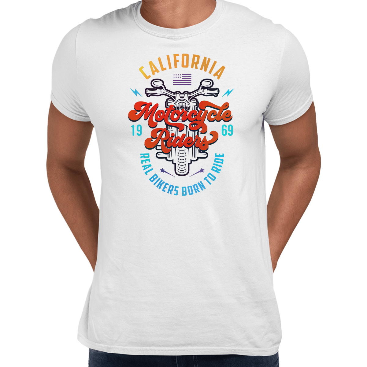 California Motorcycle Riders Real Bikers Born to Ride 1969 - Kuzi Tees
