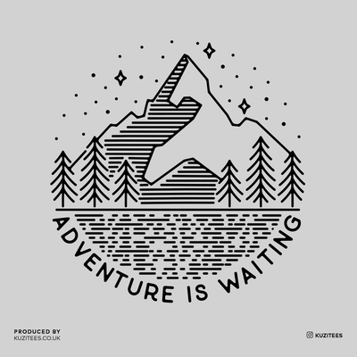 Adventure is Waiting Outdoor Minimal design T-shirt - Kuzi Tees