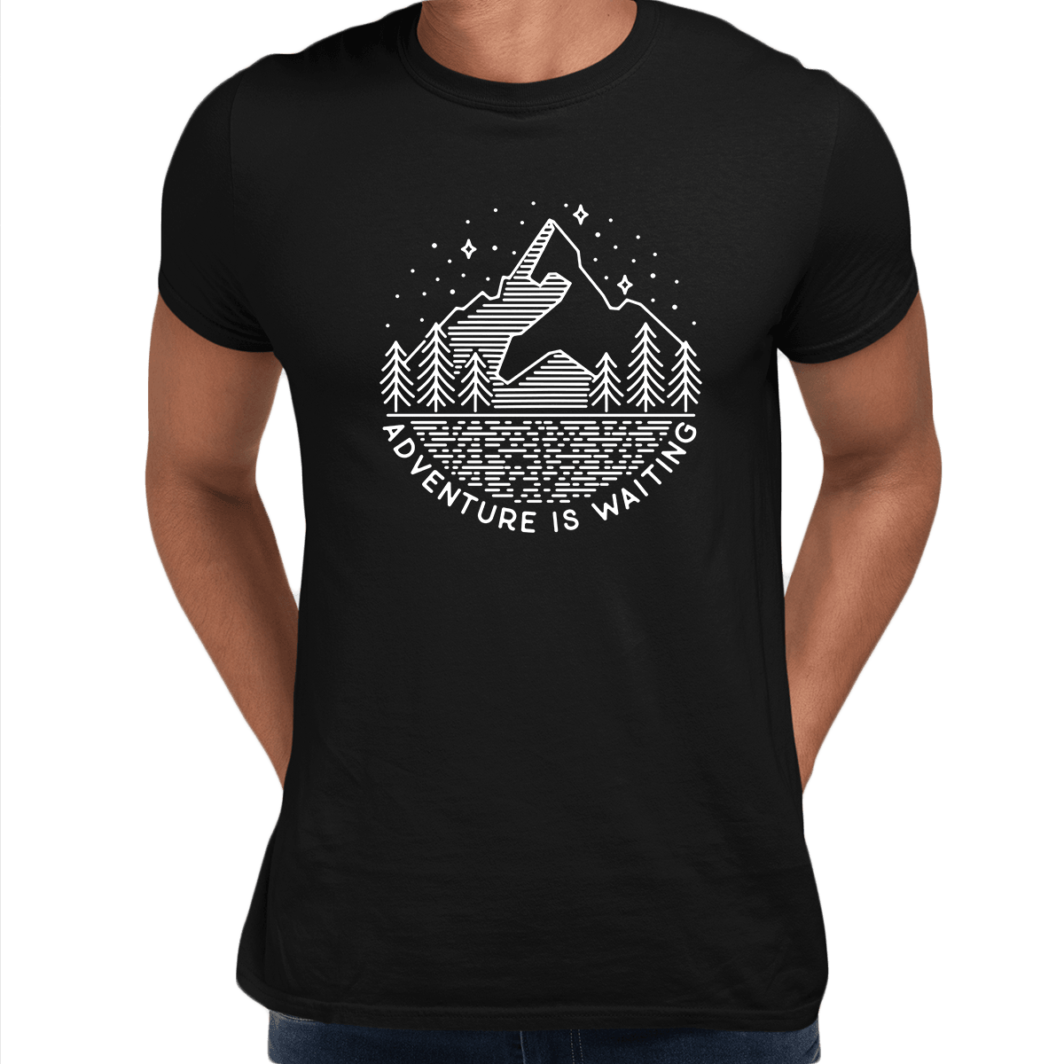Adventure is Waiting Outdoor Minimal design T-shirt - Kuzi Tees