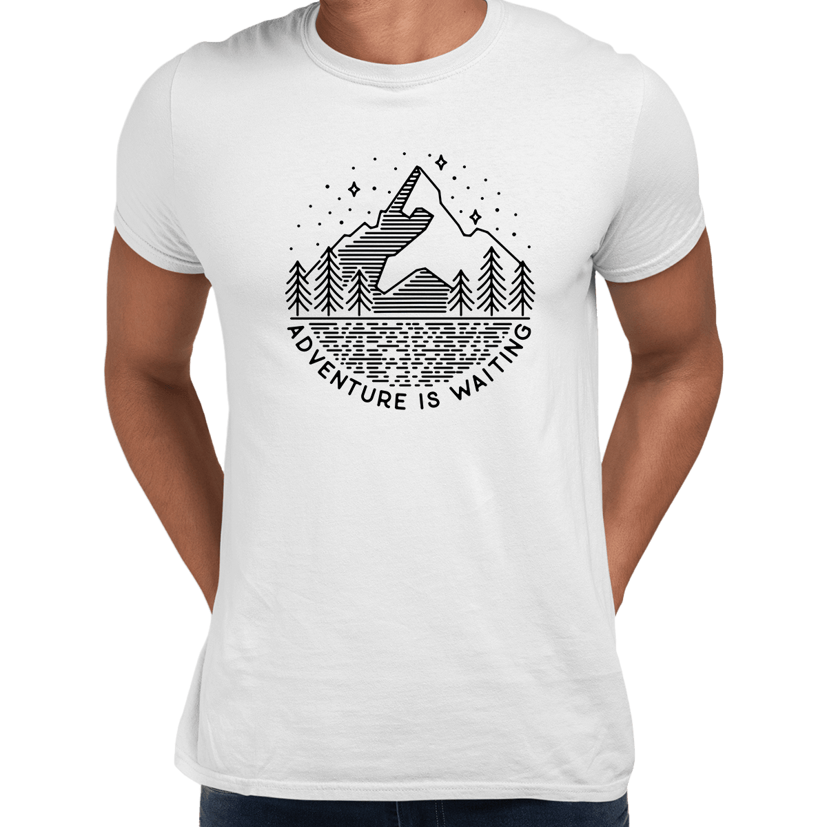 Adventure is Waiting Outdoor Minimal design T-shirt - Kuzi Tees
