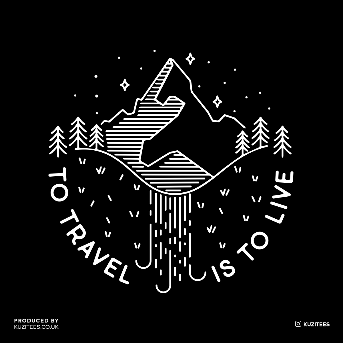 To Travel is To Live Great Outdoors Minimal Tracking Mountain Tee - Kuzi Tees