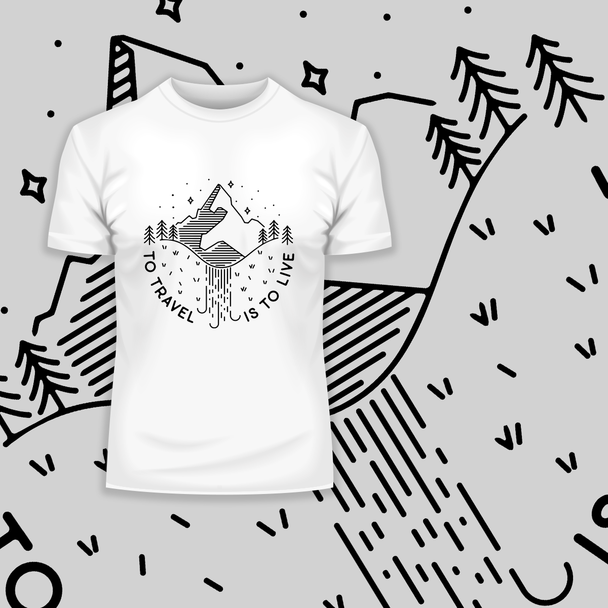 To Travel is To Live Great Outdoors Minimal Tracking Mountain Tee - Kuzi Tees