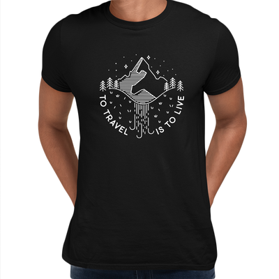 To Travel is To Live Great Outdoors Minimal Tracking Mountain Tee - Kuzi Tees