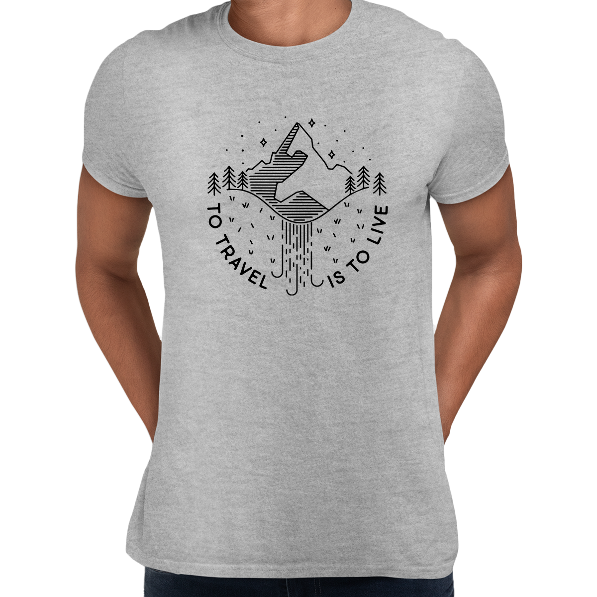 To Travel is To Live Great Outdoors Minimal Tracking Mountain Tee - Kuzi Tees