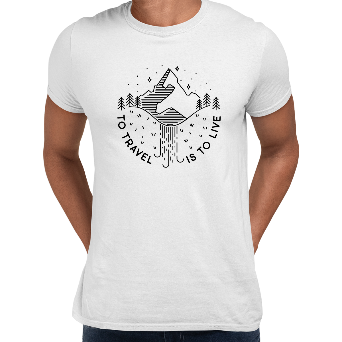 To Travel is To Live Great Outdoors Minimal Tracking Mountain Tee - Kuzi Tees