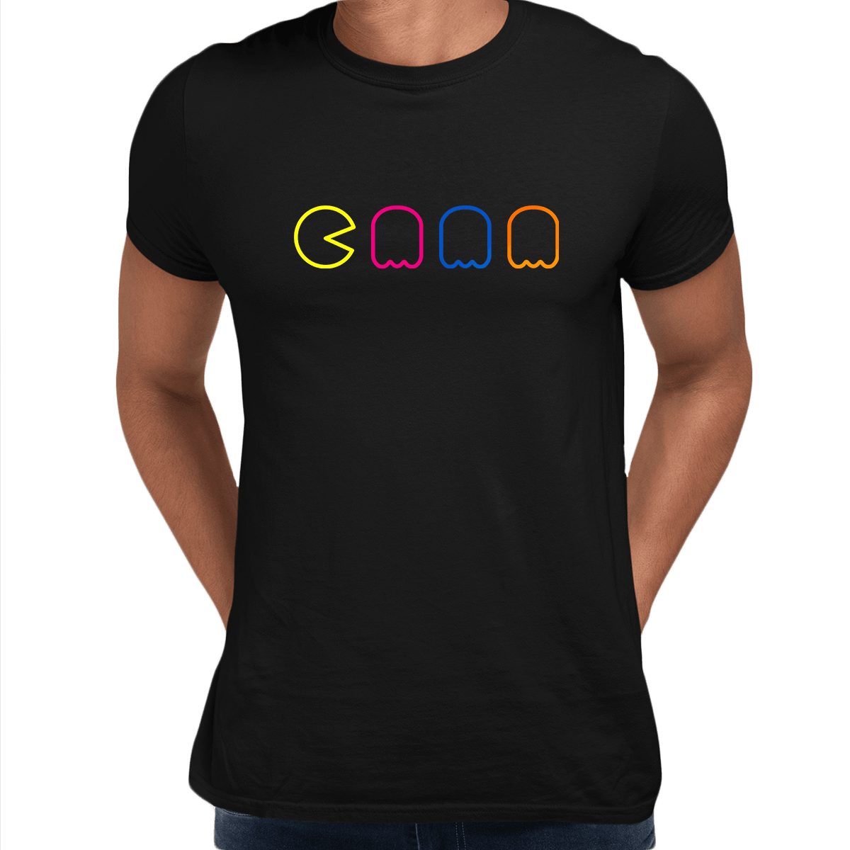 8-bit Retro nostalgia Japanese video game Pacman Mens Retro Unisex - Kuzi Tees