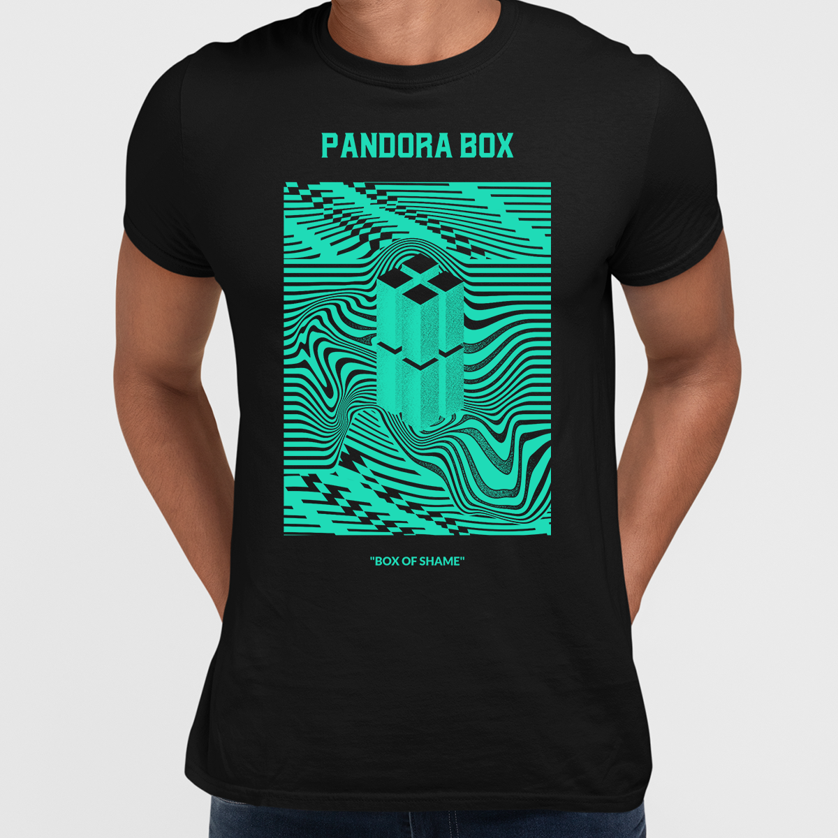 Pandora Box Abstract Box Of Shame Crew Neck T-shirt - Kuzi Tees