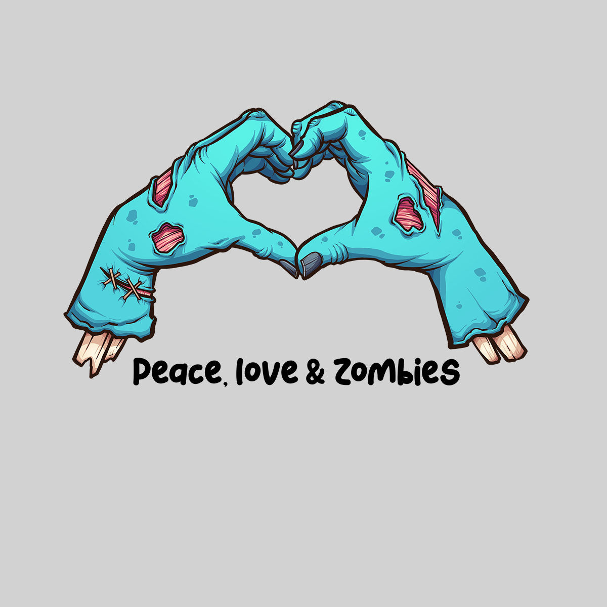 Peace, Love & Zombies Amazing festive Halloween Unisex T-shirt - Kuzi Tees