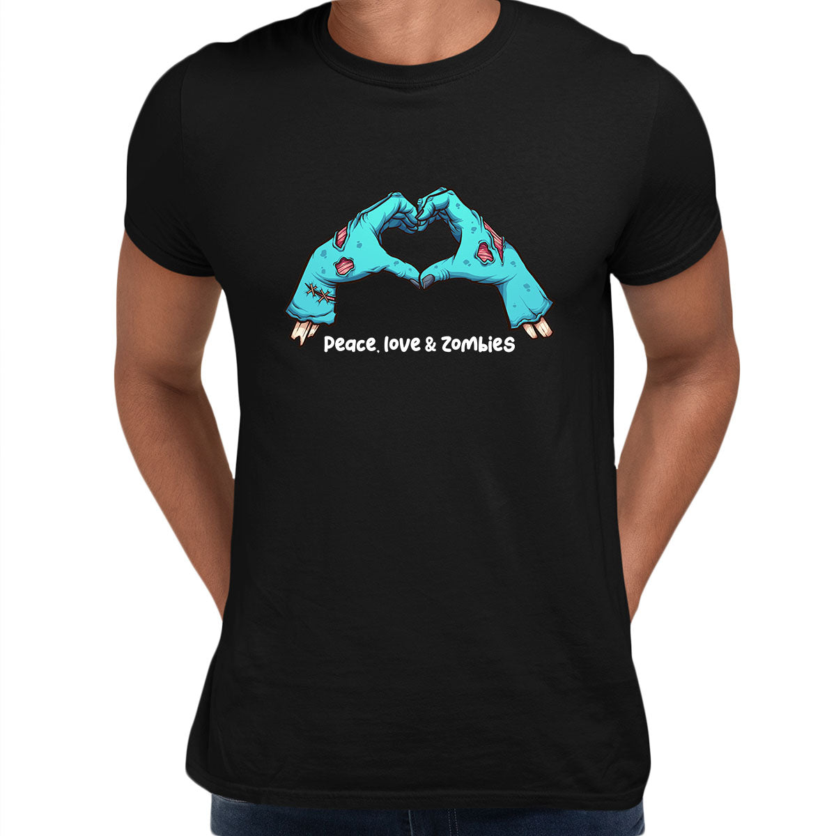 Peace, Love & Zombies Amazing festive Halloween Unisex T-shirt - Kuzi Tees