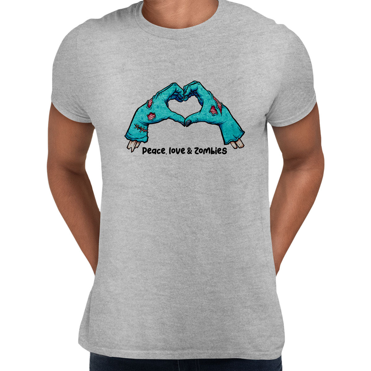 Peace, Love & Zombies Amazing festive Halloween Unisex T-shirt - Kuzi Tees