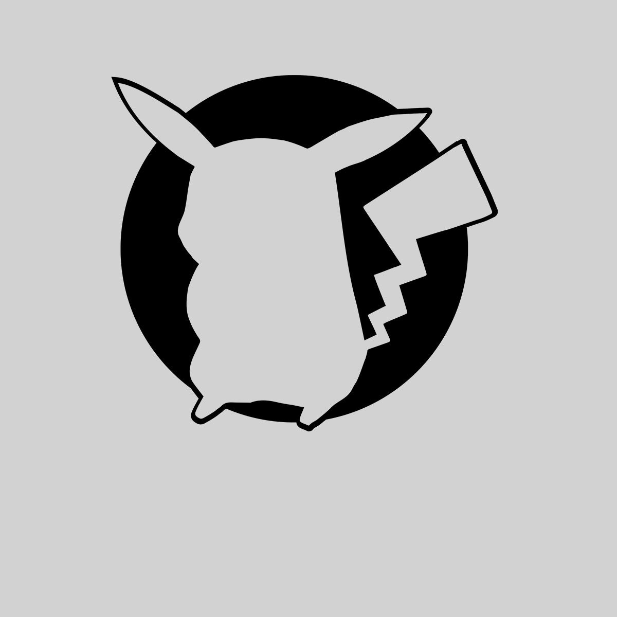 Pikachu Silhouette Tee Yellow design Typography T-shirt for Kids - Kuzi Tees