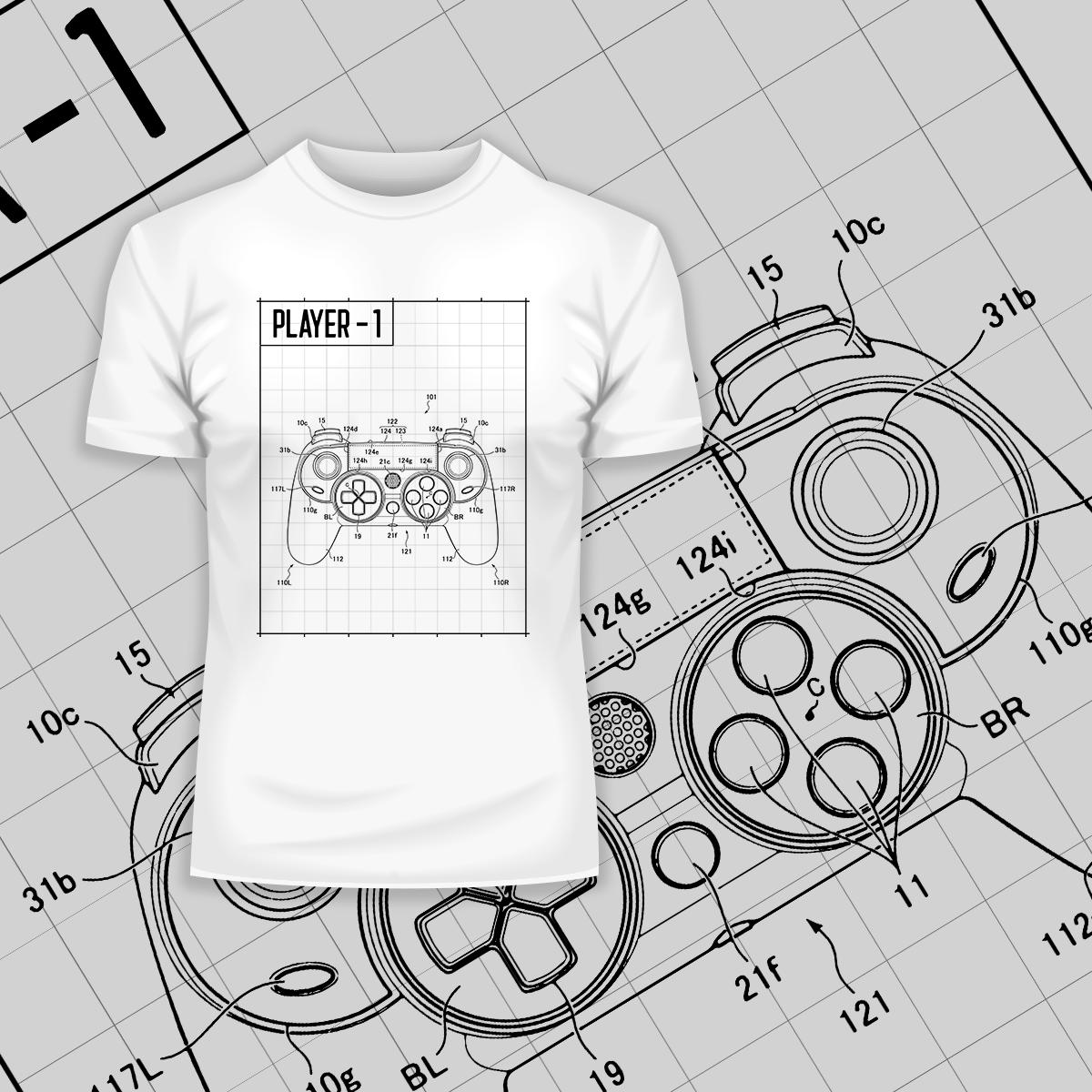 Player One Retro Remote Game Console Controller - Kuzi Tees