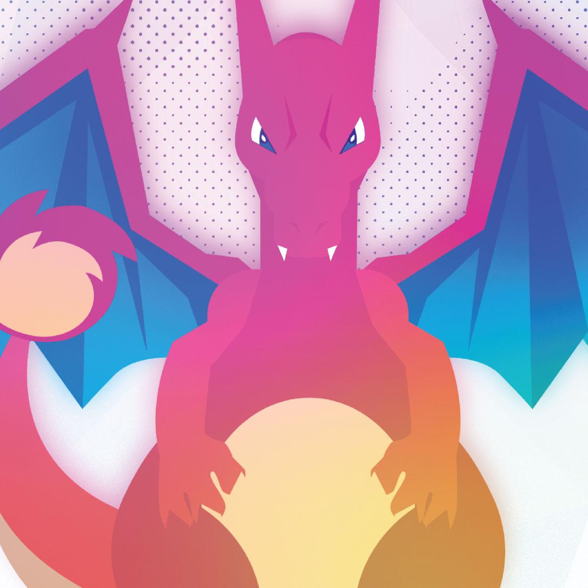 Charmander Evolution Pokemon Go Print Anime Manga Wall Art A2 Size gift idea - Kuzi Tees