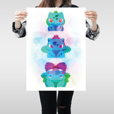 Venusaur Evolution Pokemon Go Print Anime Manga Wall Art A2 Size gift idea - Kuzi Tees