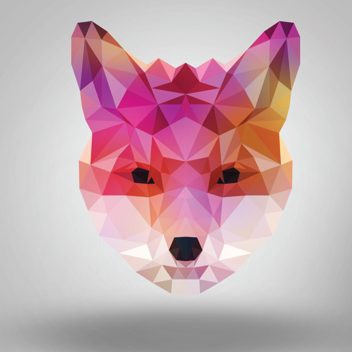 Low Poly Fox Geometric Print Poster Wall Art Triangular Abstract Unique Design - Kuzi Tees