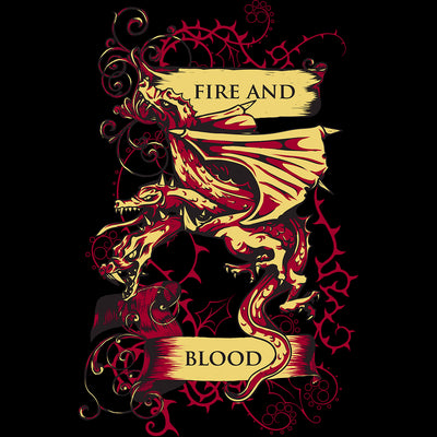 Pop Culture T-Shirt Game of Thrones - Fire And Blood - Kuzi Tees