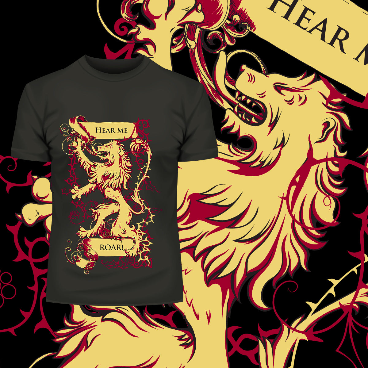 Pop Culture T-Shirt Game of Thrones - Hear Me Roar - Kuzi Tees