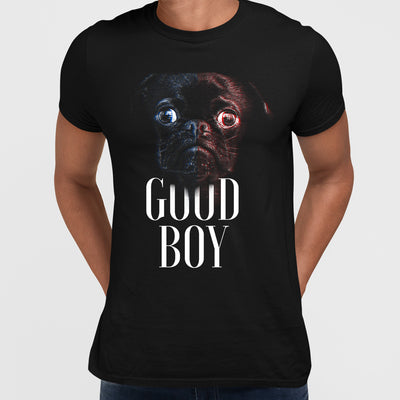 Puppy Love Rules The World -  Halftone Animal Good Boy T-Shirt - Kuzi Tees