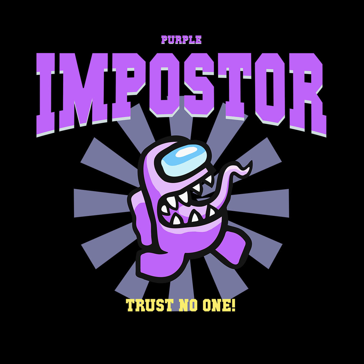 Purple Impostor Among Us Gamer Funny Trust No One Unisex T-Shirt - Kuzi Tees
